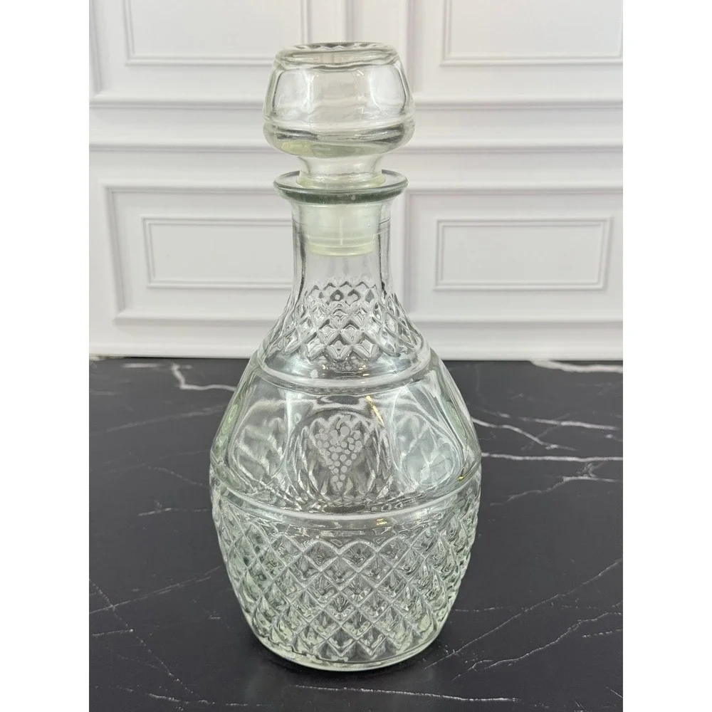 VTG 1970s Princess House Pressed Royal Crown Decanter with Stopper 10